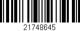 Código de barras (EAN, GTIN, SKU, ISBN): '21748645'