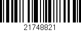 Código de barras (EAN, GTIN, SKU, ISBN): '21748821'