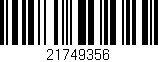 Código de barras (EAN, GTIN, SKU, ISBN): '21749356'