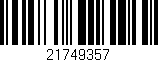 Código de barras (EAN, GTIN, SKU, ISBN): '21749357'