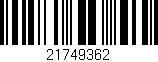 Código de barras (EAN, GTIN, SKU, ISBN): '21749362'