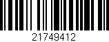 Código de barras (EAN, GTIN, SKU, ISBN): '21749412'