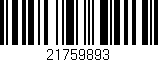 Código de barras (EAN, GTIN, SKU, ISBN): '21759893'