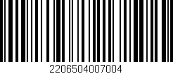 Código de barras (EAN, GTIN, SKU, ISBN): '2206504007004'