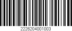 Código de barras (EAN, GTIN, SKU, ISBN): '2226204001003'
