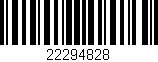 Código de barras (EAN, GTIN, SKU, ISBN): '22294828'