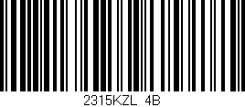 Código de barras (EAN, GTIN, SKU, ISBN): '2315KZL/4B'