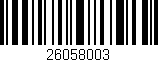 Código de barras (EAN, GTIN, SKU, ISBN): '26058003'