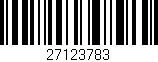 Código de barras (EAN, GTIN, SKU, ISBN): '27123783'