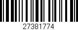 Código de barras (EAN, GTIN, SKU, ISBN): '27381774'