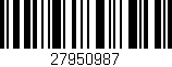 Código de barras (EAN, GTIN, SKU, ISBN): '27950987'