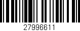 Código de barras (EAN, GTIN, SKU, ISBN): '27996611'