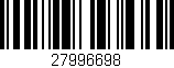 Código de barras (EAN, GTIN, SKU, ISBN): '27996698'