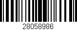 Código de barras (EAN, GTIN, SKU, ISBN): '28058986'