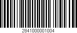 Código de barras (EAN, GTIN, SKU, ISBN): '2841000001004'