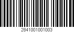 Código de barras (EAN, GTIN, SKU, ISBN): '2841001001003'