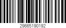 Código de barras (EAN, GTIN, SKU, ISBN): '29665190192'