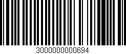 Código de barras (EAN, GTIN, SKU, ISBN): '3000000000694'