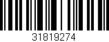 Código de barras (EAN, GTIN, SKU, ISBN): '31819274'