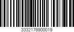 Código de barras (EAN, GTIN, SKU, ISBN): '3332178900019'