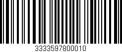 Código de barras (EAN, GTIN, SKU, ISBN): '3333597800010'