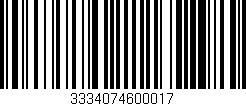 Código de barras (EAN, GTIN, SKU, ISBN): '3334074600017'