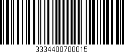 Código de barras (EAN, GTIN, SKU, ISBN): '3334400700015'