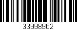 Código de barras (EAN, GTIN, SKU, ISBN): '33998962'