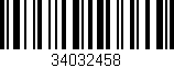 Código de barras (EAN, GTIN, SKU, ISBN): '34032458'