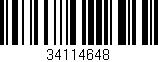 Código de barras (EAN, GTIN, SKU, ISBN): '34114648'