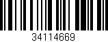 Código de barras (EAN, GTIN, SKU, ISBN): '34114669'