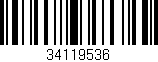 Código de barras (EAN, GTIN, SKU, ISBN): '34119536'