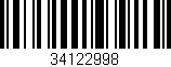 Código de barras (EAN, GTIN, SKU, ISBN): '34122998'