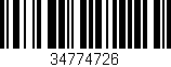 Código de barras (EAN, GTIN, SKU, ISBN): '34774726'