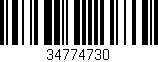 Código de barras (EAN, GTIN, SKU, ISBN): '34774730'