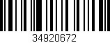 Código de barras (EAN, GTIN, SKU, ISBN): '34920672'