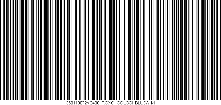 Código de barras (EAN, GTIN, SKU, ISBN): '360113872VC438_ROXO_COLCCI_BLUSA_M'