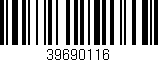 Código de barras (EAN, GTIN, SKU, ISBN): '39690116'