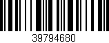 Código de barras (EAN, GTIN, SKU, ISBN): '39794680'