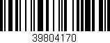 Código de barras (EAN, GTIN, SKU, ISBN): '39804170'