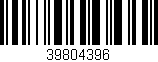 Código de barras (EAN, GTIN, SKU, ISBN): '39804396'