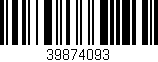 Código de barras (EAN, GTIN, SKU, ISBN): '39874093'