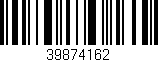 Código de barras (EAN, GTIN, SKU, ISBN): '39874162'