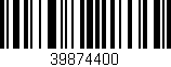 Código de barras (EAN, GTIN, SKU, ISBN): '39874400'