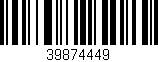 Código de barras (EAN, GTIN, SKU, ISBN): '39874449'