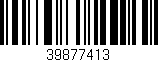 Código de barras (EAN, GTIN, SKU, ISBN): '39877413'