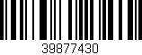 Código de barras (EAN, GTIN, SKU, ISBN): '39877430'