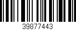 Código de barras (EAN, GTIN, SKU, ISBN): '39877443'