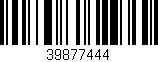 Código de barras (EAN, GTIN, SKU, ISBN): '39877444'