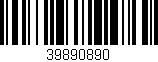 Código de barras (EAN, GTIN, SKU, ISBN): '39890890'